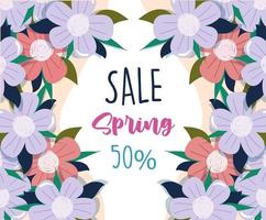 spring sale floral vector