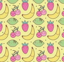 lindo patrón de frutas vector