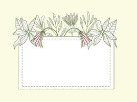 frame arranged flowers vector