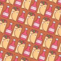 cartoon burrito sauce pattern vector