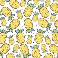 cute pineapple fruit pattern vector