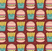 fast food cute pattern vector