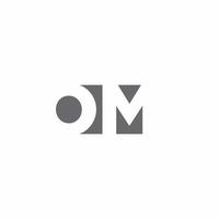 OM Logo monogram with negative space style design template vector