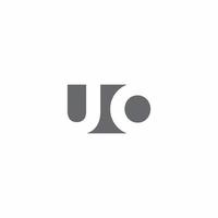 UO Logo monogram with negative space style design template vector