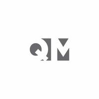 QM Logo monogram with negative space style design template vector