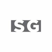 monograma del logotipo de sg con plantilla de diseño de estilo de espacio negativo vector