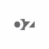 OZ Logo monogram with negative space style design template vector