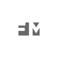 monograma del logotipo de fm con plantilla de diseño de estilo de espacio negativo vector