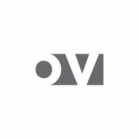 OV Logo monogram with negative space style design template vector