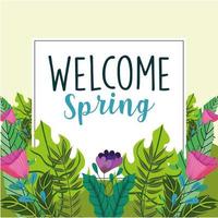 welcome spring label vector