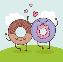cute sweet donuts vector