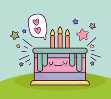 cute cake cartoon vector