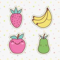 cute fruits set vector