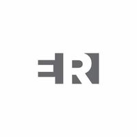 ER Logo monogram with negative space style design template vector