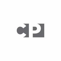 CP Logo monogram with negative space style design template vector