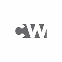 CW Logo monogram with negative space style design template vector