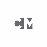 CM Logo monogram with negative space style design template vector