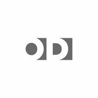 OD Logo monogram with negative space style design template vector