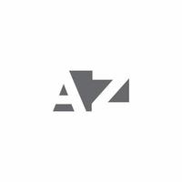 AZ Logo monogram with negative space style design template vector
