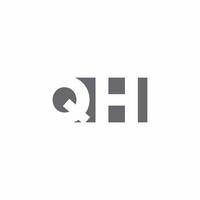 Monograma de logotipo qh con plantilla de diseño de estilo de espacio negativo vector