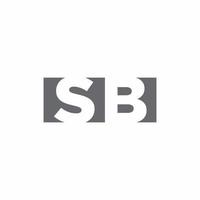 monograma del logotipo de sb con plantilla de diseño de estilo de espacio negativo vector