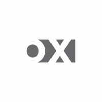 OX Logo monogram with negative space style design template vector