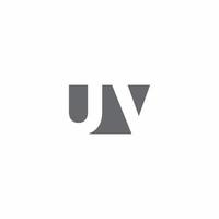 UV Logo monogram with negative space style design template vector