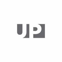 UP Logo monogram with negative space style design template vector