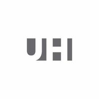 UH Logo monogram with negative space style design template vector