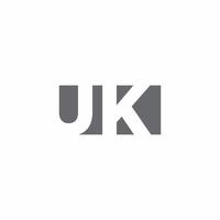 UK Logo monogram with negative space style design template vector