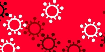 Light red vector backdrop with virus symbols.