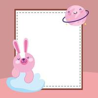 cute rabbit empty banner vector