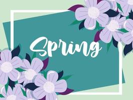 banner de flores de primavera vector
