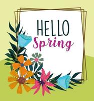 hello spring poster vector