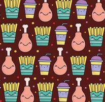 cute food pattern vector