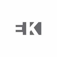 EK Logo monogram with negative space style design template vector