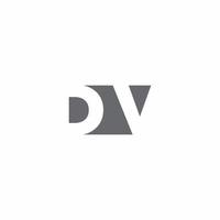 monograma del logotipo de dv con plantilla de diseño de estilo de espacio negativo vector