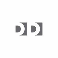 monograma del logotipo dd con plantilla de diseño de estilo de espacio negativo vector