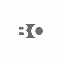 BO Logo monogram with negative space style design template vector