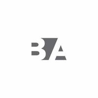 BA Logo monogram with negative space style design template vector