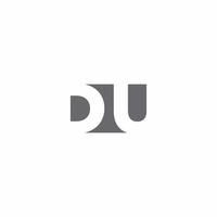 DU Logo monogram with negative space style design template vector