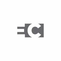 Monograma de logotipo ec con plantilla de diseño de estilo de espacio negativo vector