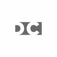 Monograma del logotipo de DC con plantilla de diseño de estilo de espacio negativo vector