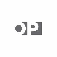 OP Logo monogram with negative space style design template vector