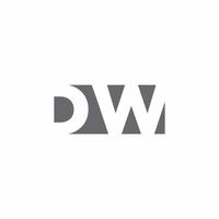 Monograma del logotipo de dw con plantilla de diseño de estilo de espacio negativo vector