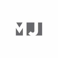 Monograma del logotipo de mj con plantilla de diseño de estilo de espacio negativo vector