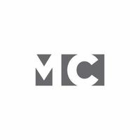 Monograma del logotipo de mc con plantilla de diseño de estilo de espacio negativo vector