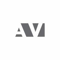 AV Logo monogram with negative space style design template vector