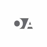 OA Logo monogram with negative space style design template vector