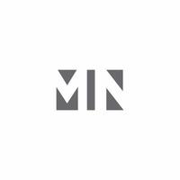 MN Logo monogram with negative space style design template vector